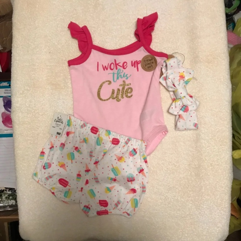Baby Girl outfit w/ matching haiband